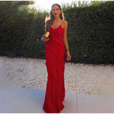 Rosaria | Vestido Elegante Con Volantes