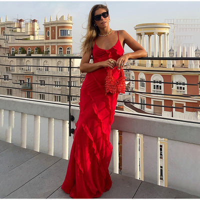 Rosaria | Vestido Elegante Con Volantes