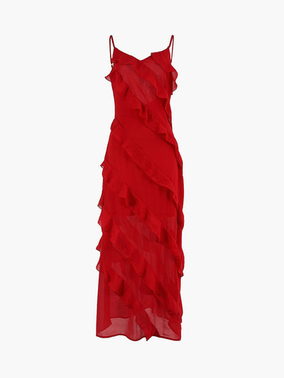 Rosaria | Vestido Elegante Con Volantes