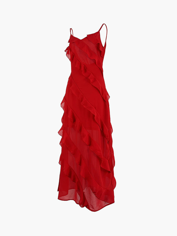 Rosaria | Vestido Elegante Con Volantes